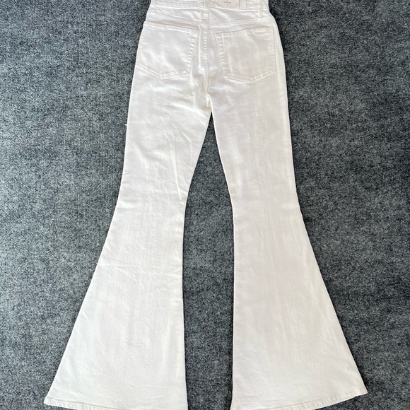 7 For All Mankind Women’s MegaFlare Jeans Size 29 NWT High Rise Clean White Wash - Picture 7 of 16